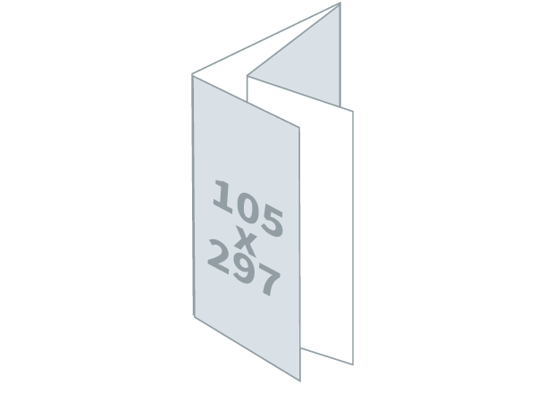 Letak 1/4 A3 - Standard: 414x297 / 105x297 mm - Parallel savijanje (D2)