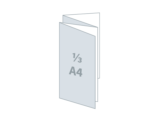 Letak 4 x 1/3 A4 - Standard: 400x210 / 100x210 mm - W savijanje (D3)